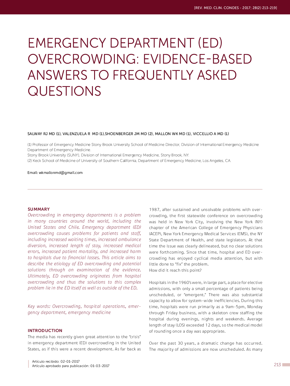 EMERGENCY DEPARTMENT (ED) OVERCROWDING: EVIDENCE-BASED ANSWERS TO FREQUENTLY ASKED QUESTIONS