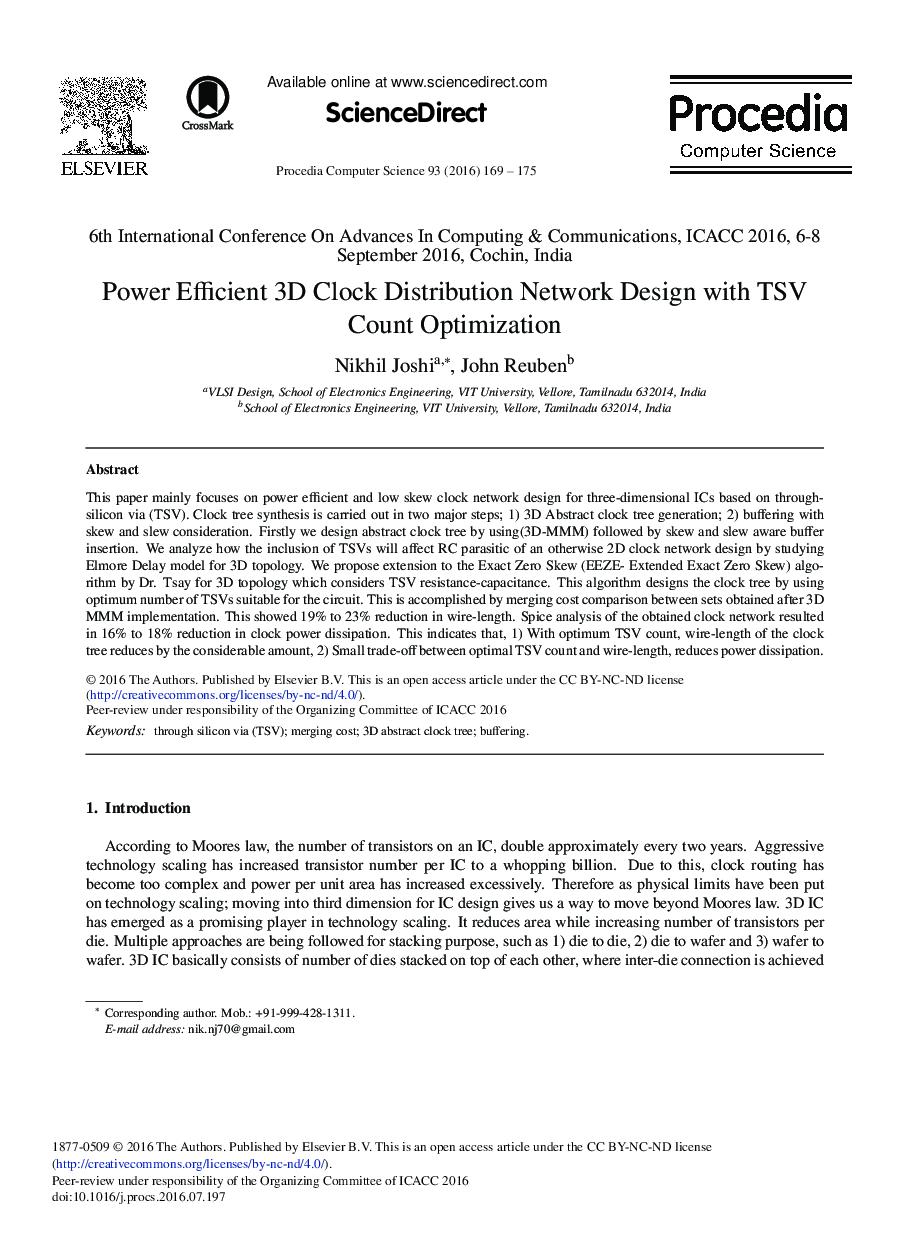 Power Efficient 3D Clock Distribution Network Design with TSV Count Optimization 