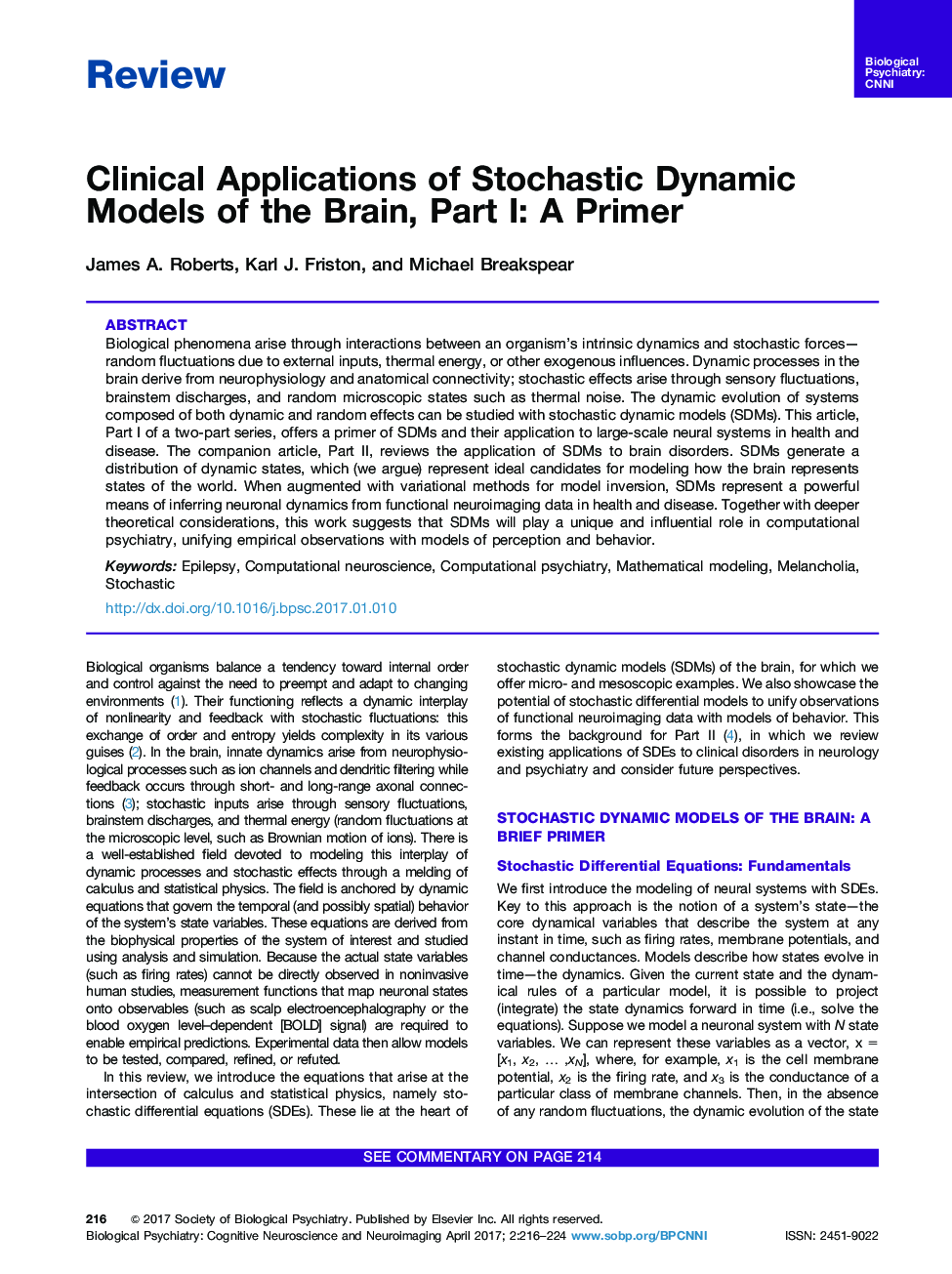 استفاده از مدل های پویا تصادفی مغز، قسمت اول: آغازگر 