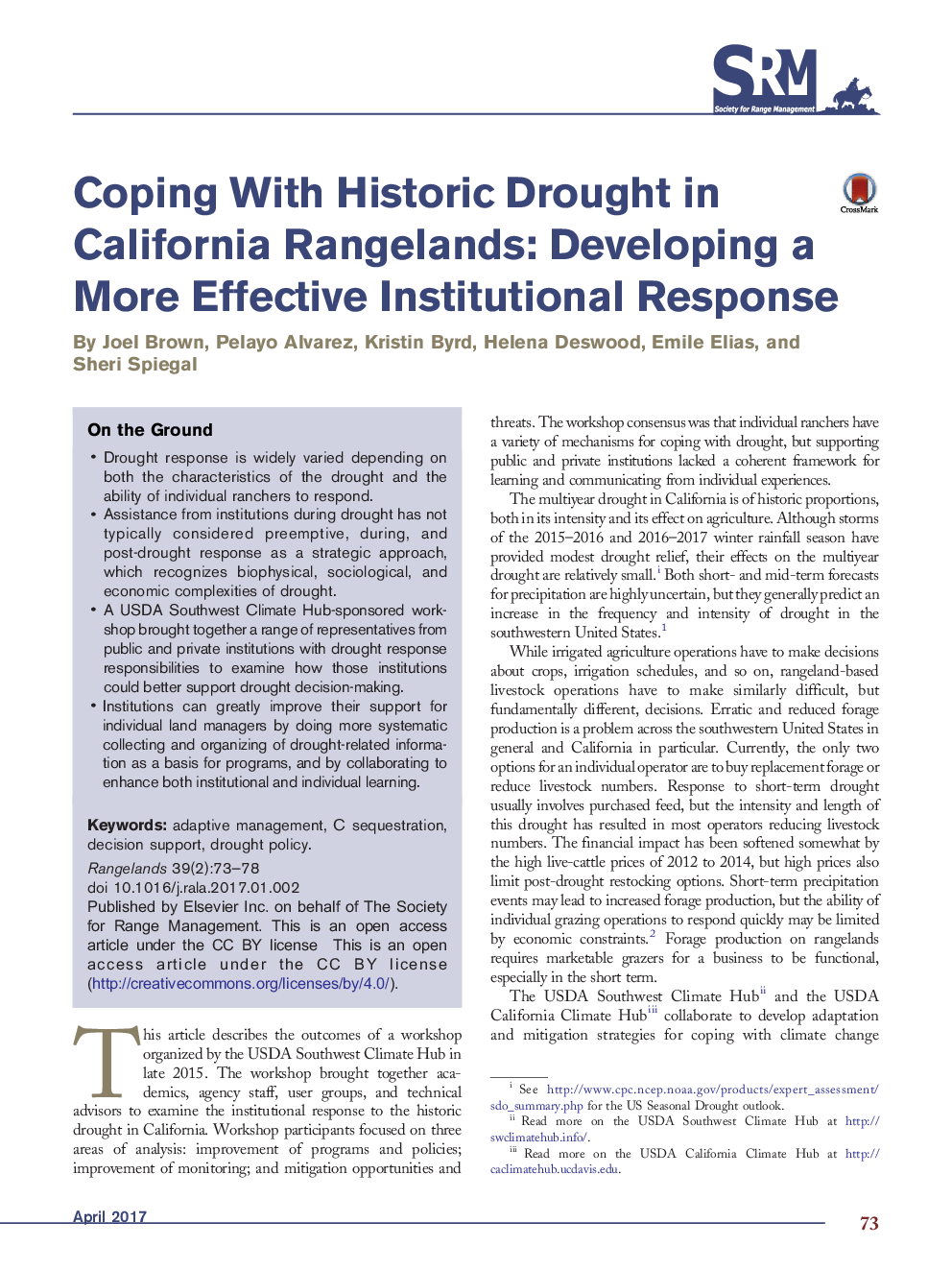 تحقیقات اصلی با خشکسالی تاریخی در مراتع کالیفرنیا: ایجاد یک پاسخ سازمانی موثرتر 