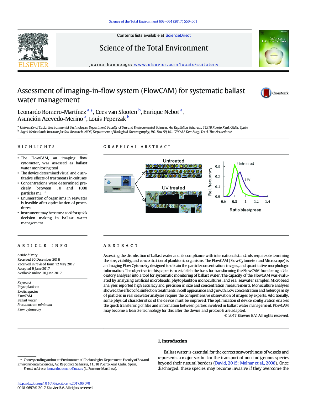 Assessment of imaging-in-flow system (FlowCAM) for systematic ballast water management