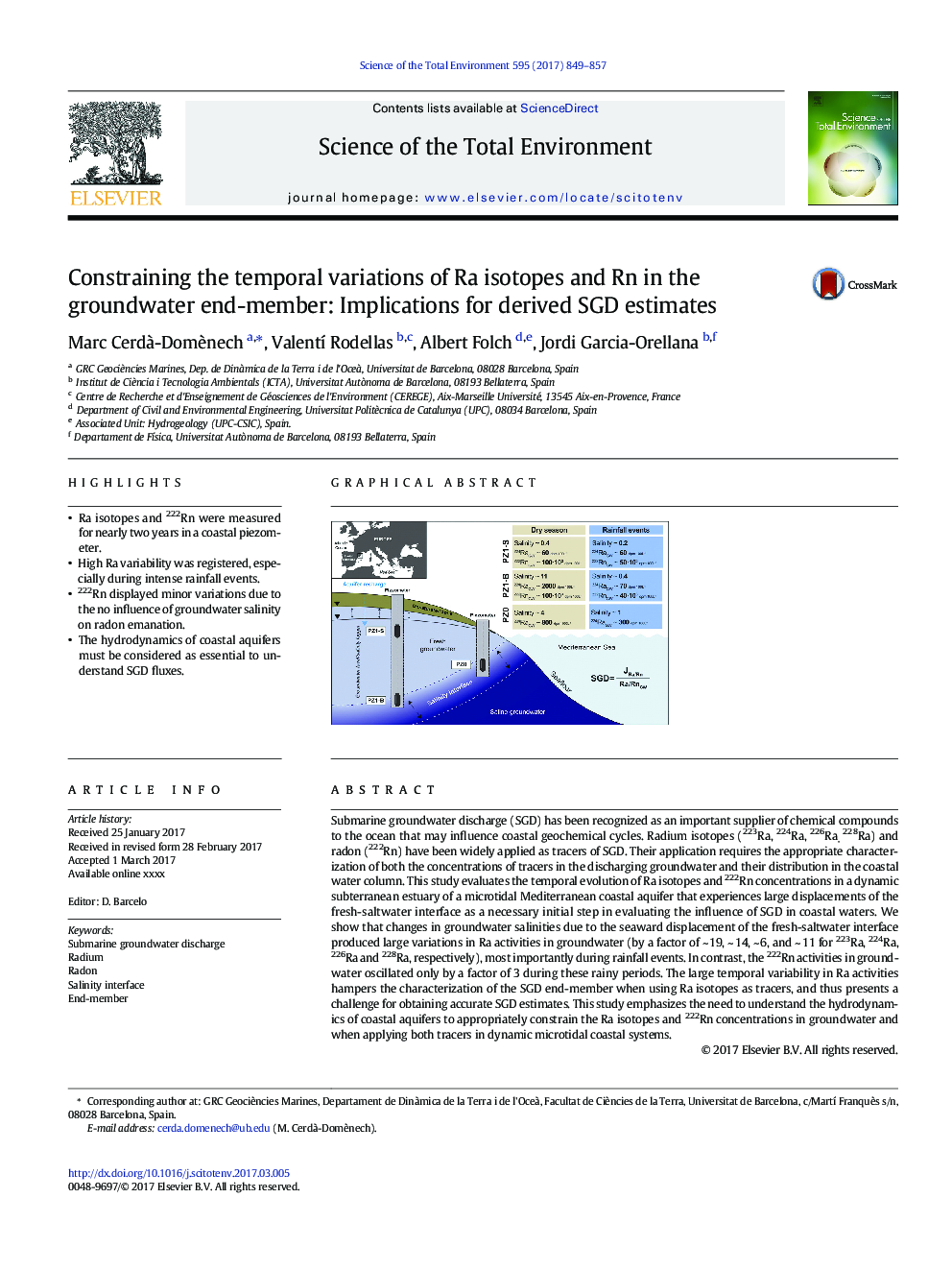 Constraining the temporal variations of Ra isotopes and Rn in the groundwater end-member: Implications for derived SGD estimates