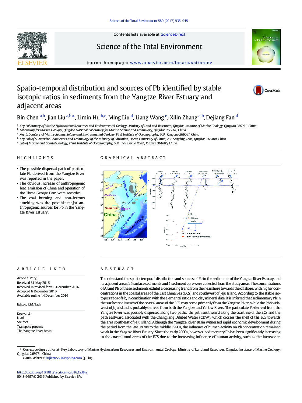 توزیع اسپکتیو-زمان و منابع پتاسیم به واسطه نسبت ایزوتوپ پایدار در رسوبات رودخانه یانگ تسه و مناطق مجاور 