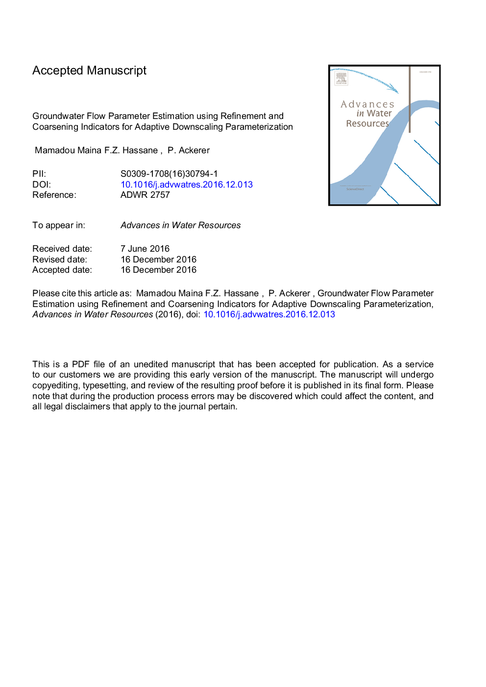 برآورد پارامتر جریان آب زیرزمینی با استفاده از شاخص های پالایش و هماهنگ سازی برای پارامتر کردن مقیاس انطباق 
