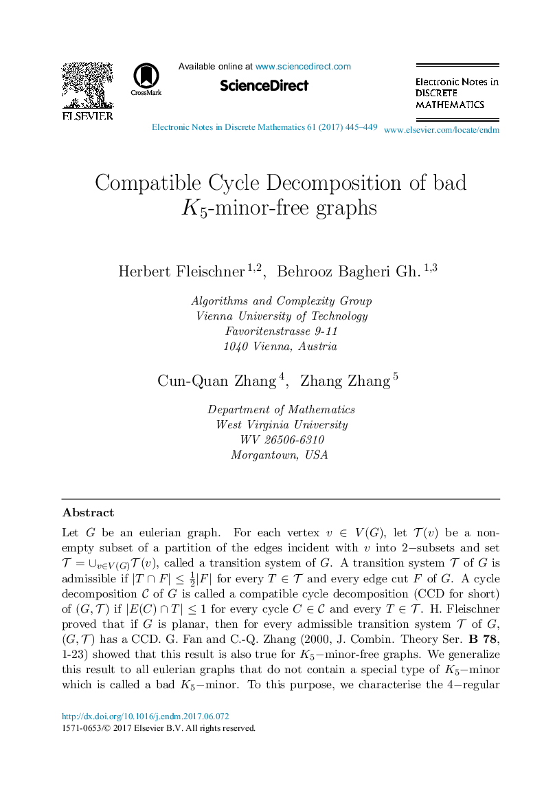 Compatible Cycle Decomposition of bad K5-minor-free graphs