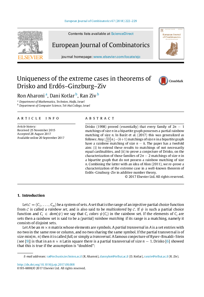 Uniqueness of the extreme cases in theorems of Drisko and ErdÅs-Ginzburg-Ziv