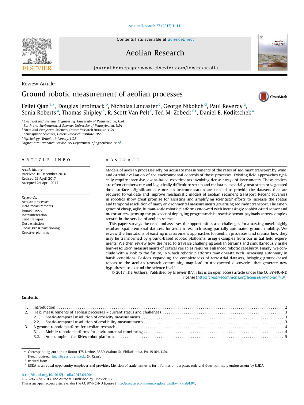 Ground robotic measurement of aeolian processes