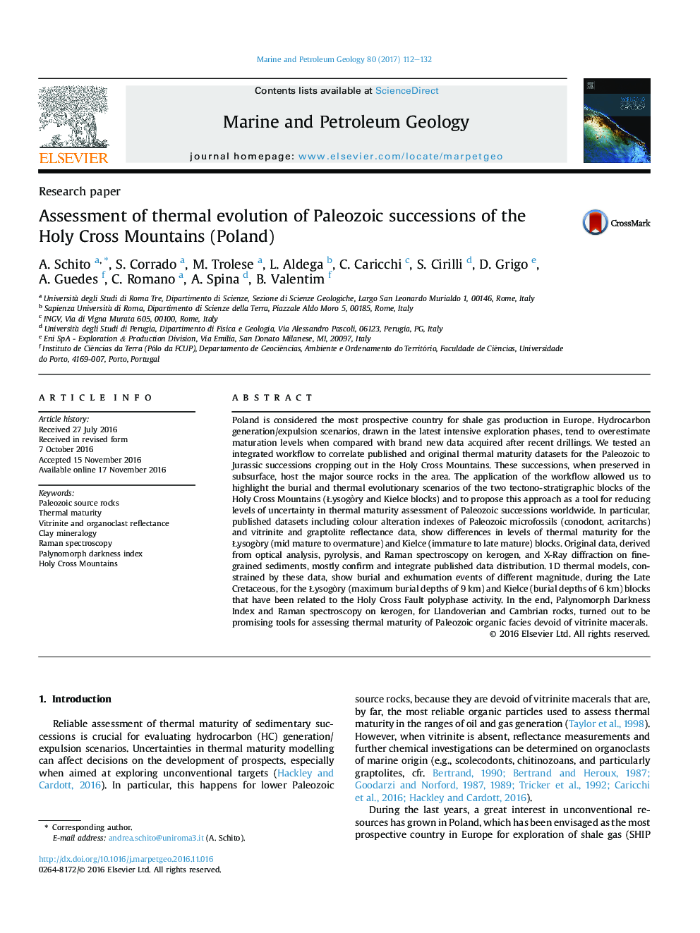 Assessment of thermal evolution of Paleozoic successions of the HolyÂ Cross Mountains (Poland)