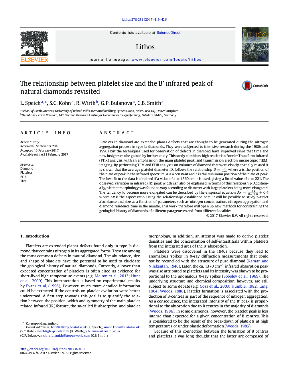 The relationship between platelet size and the Bâ² infrared peak of natural diamonds revisited