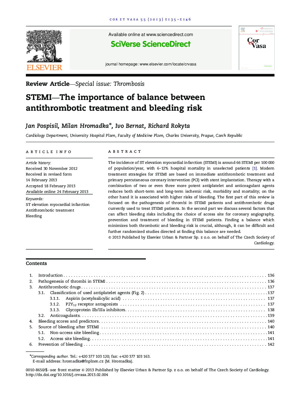 STEMI-The importance of balance between antithrombotic treatment and bleeding risk