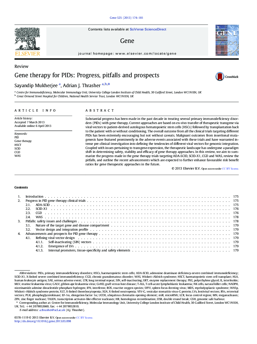 Gene therapy for PIDs: Progress, pitfalls and prospects