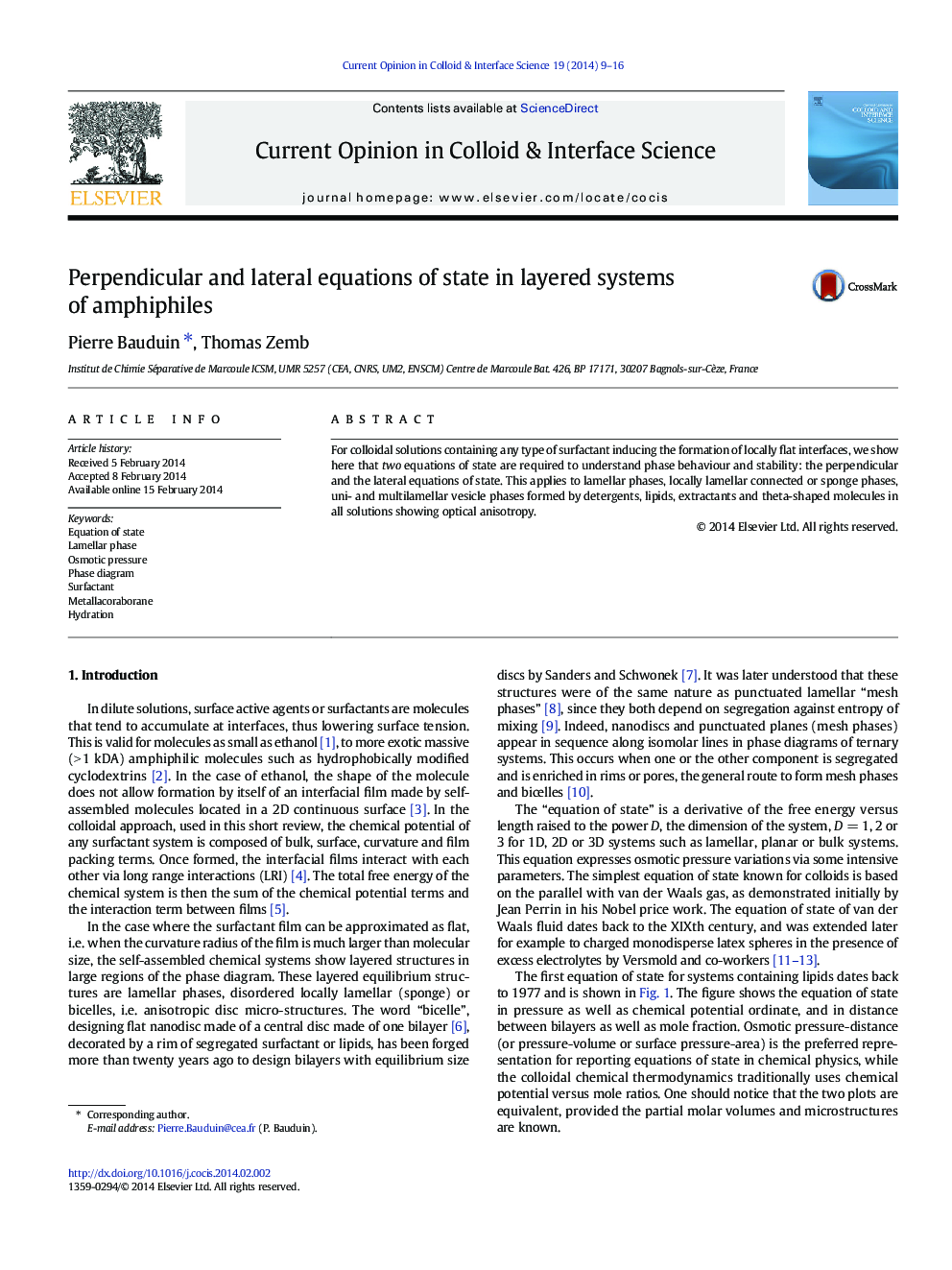 Perpendicular and lateral equations of state in layered systems of amphiphiles