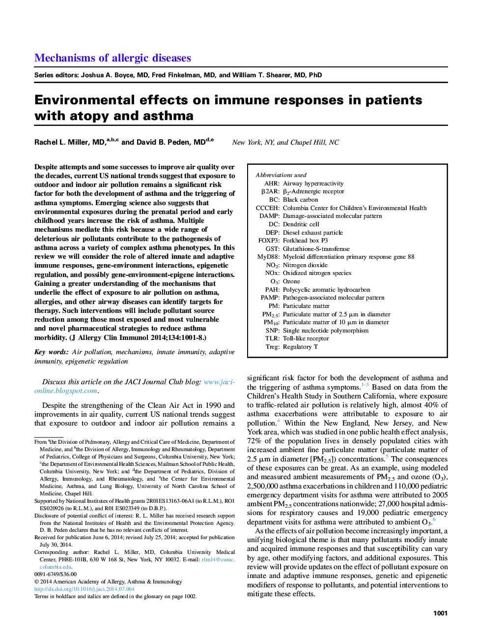 اثرات محیطی بر پاسخ ایمنی در بیماران مبتلا به آتوپیک و آسم 