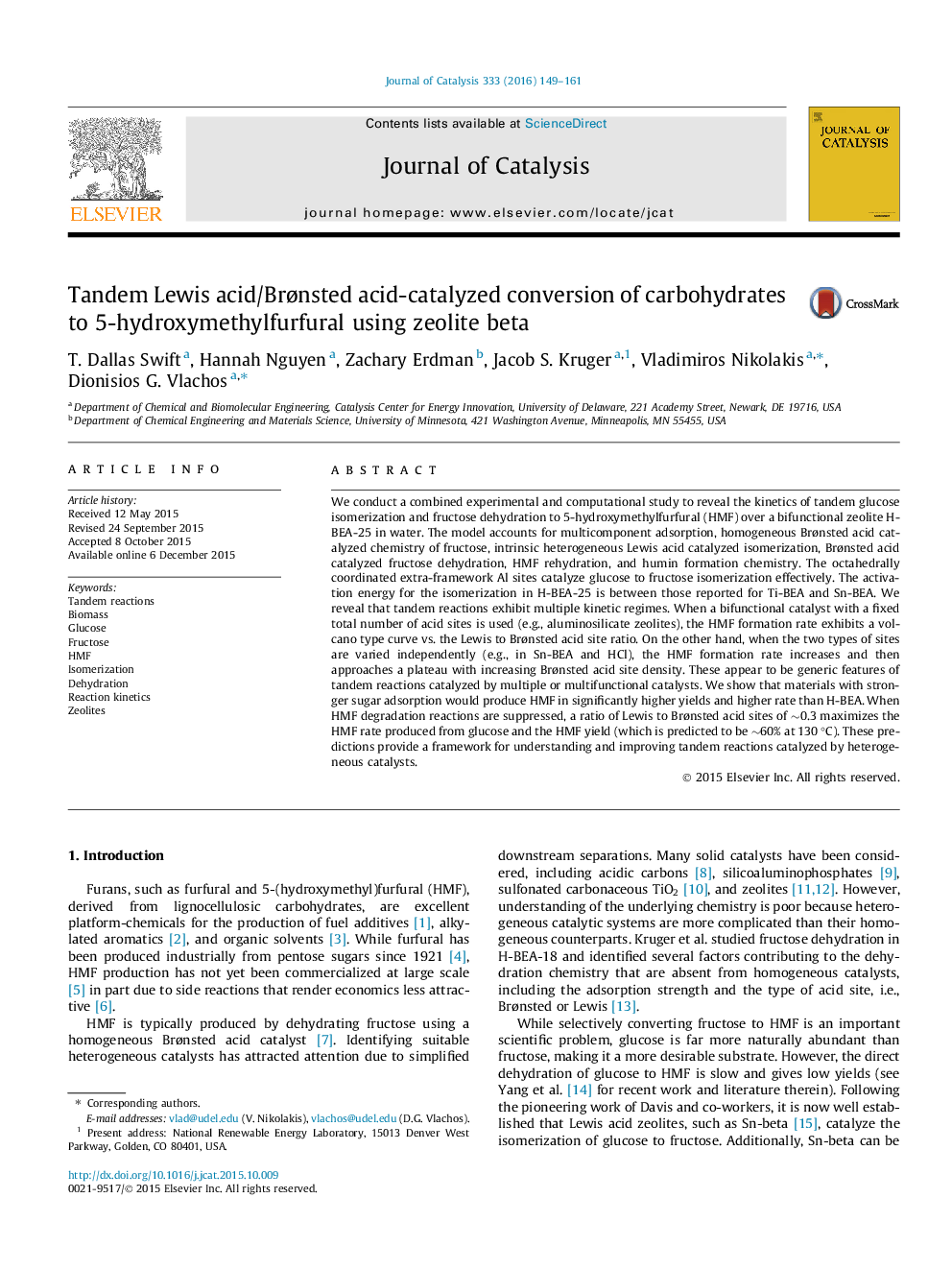 Tandem Lewis acid/Brønsted acid-catalyzed conversion of carbohydrates to 5-hydroxymethylfurfural using zeolite beta