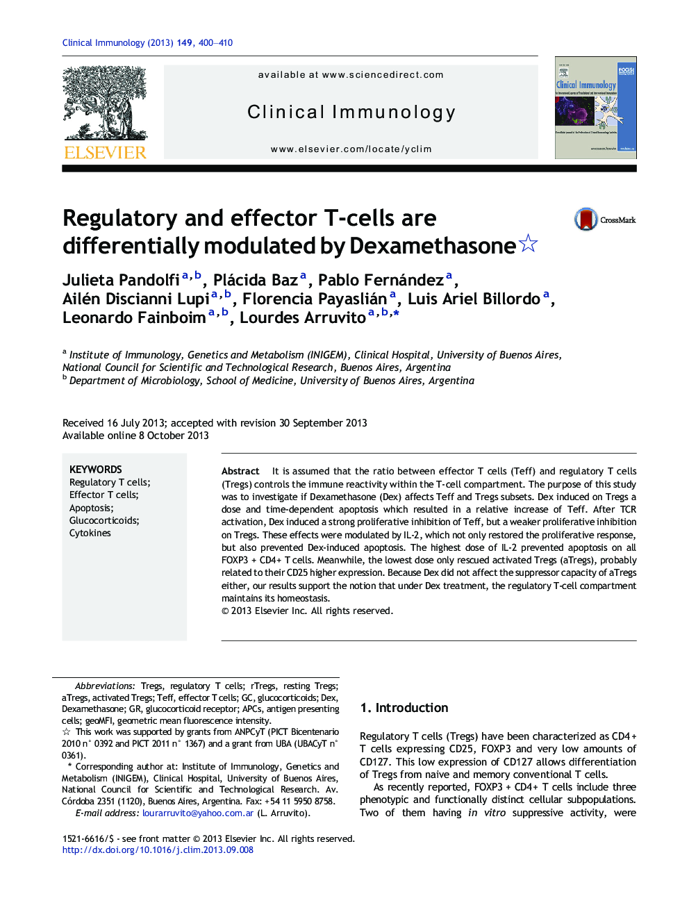 Regulatory and effector T-cells are differentially modulated by Dexamethasone