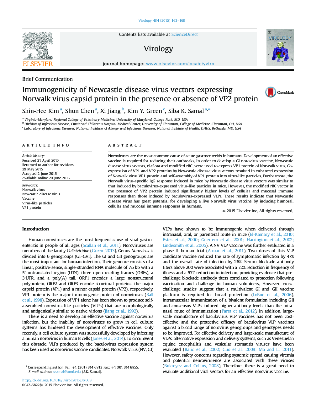 Immunogenicity of Newcastle disease virus vectors expressing Norwalk virus capsid protein in the presence or absence of VP2 protein