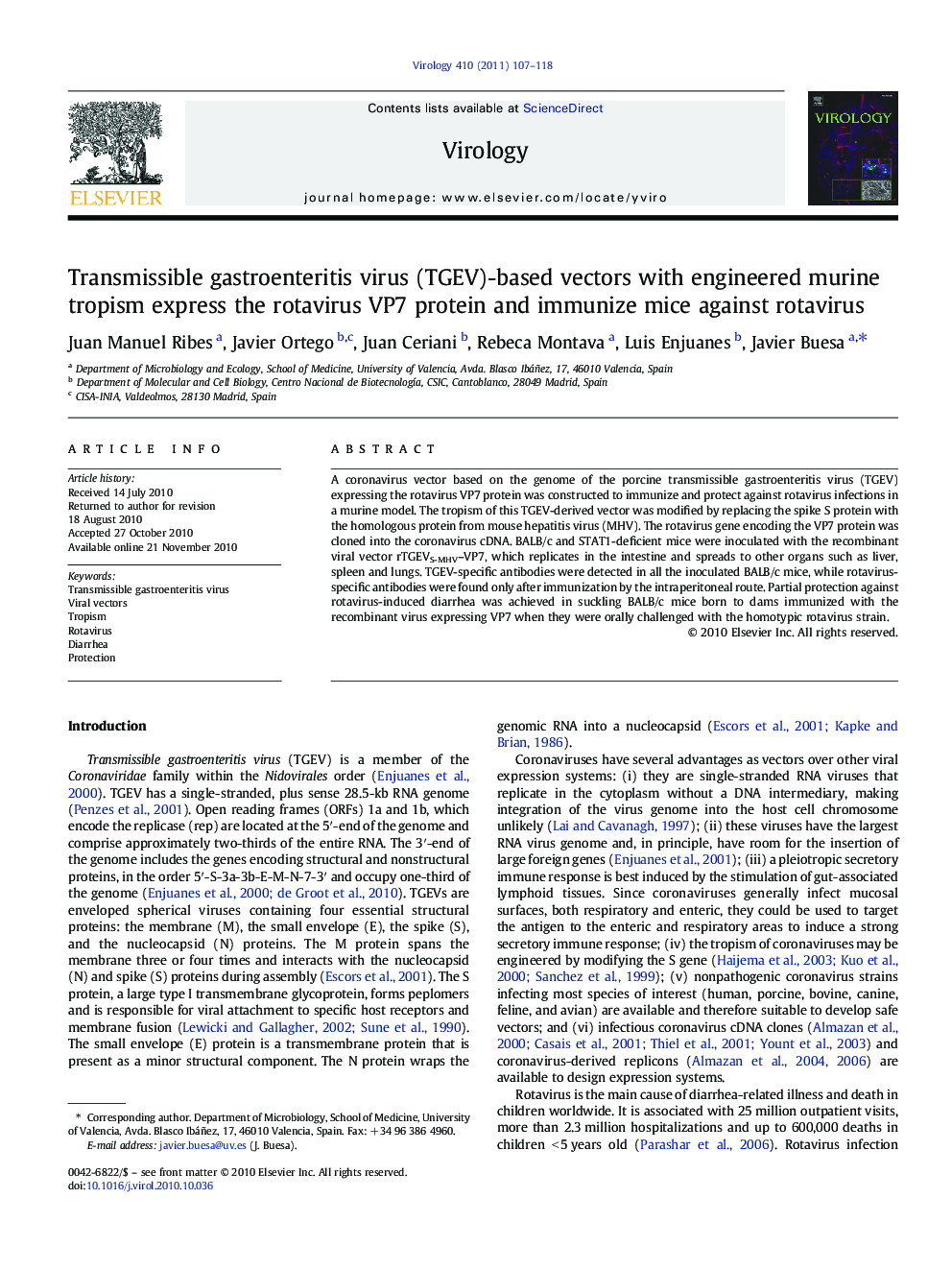 Transmissible gastroenteritis virus (TGEV)-based vectors with engineered murine tropism express the rotavirus VP7 protein and immunize mice against rotavirus