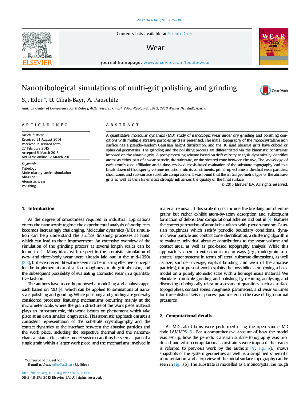 Nanotribological simulations of multi-grit polishing and grinding