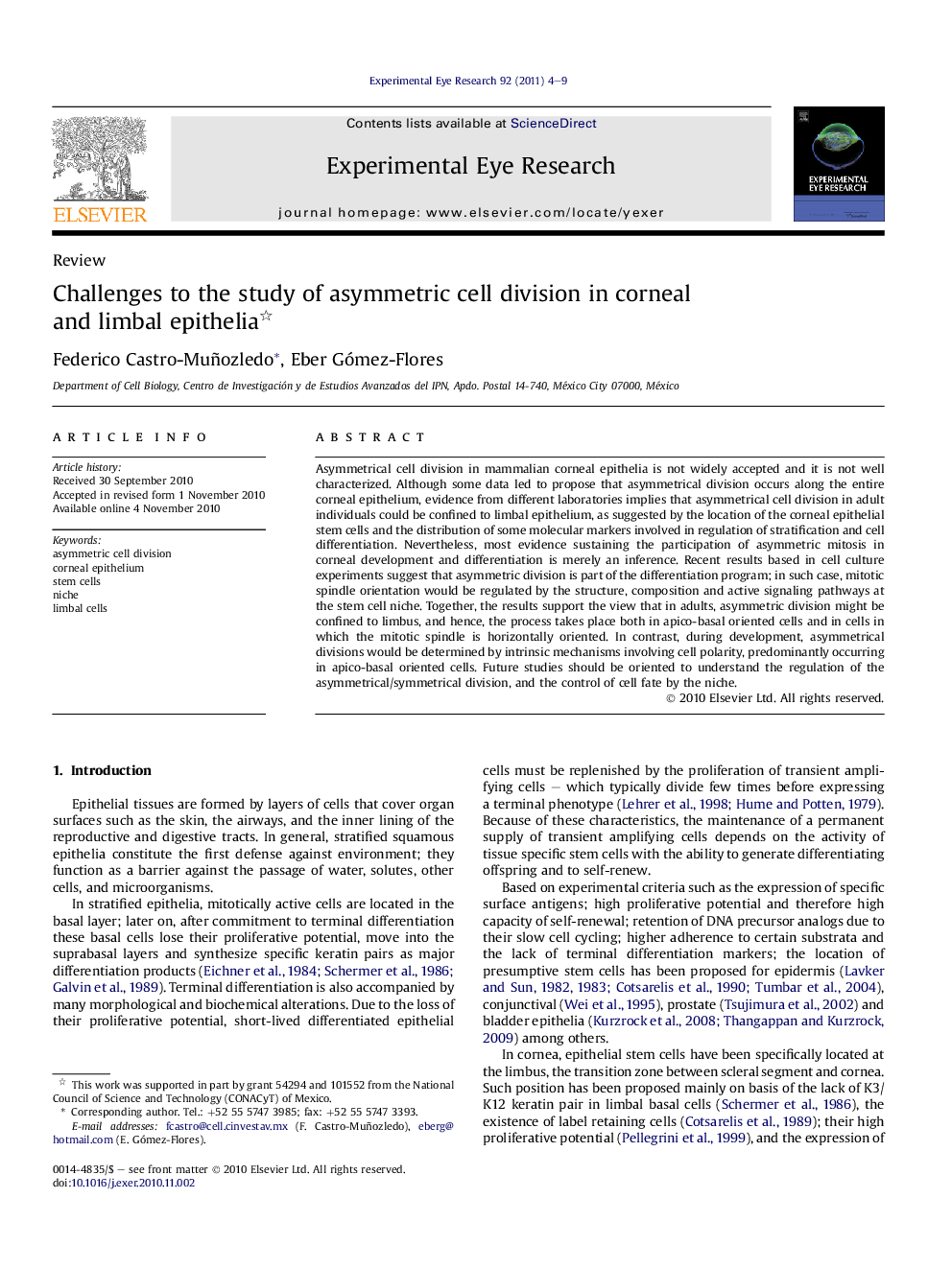 Challenges to the study of asymmetric cell division in corneal and limbal epithelia