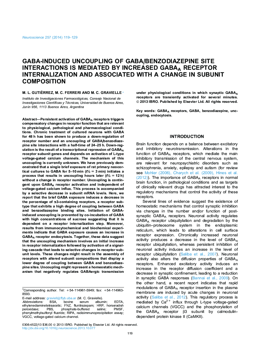 GABA-induced uncoupling of GABA/benzodiazepine site interactions is mediated by increased GABAA receptor internalization and associated with a change in subunit composition