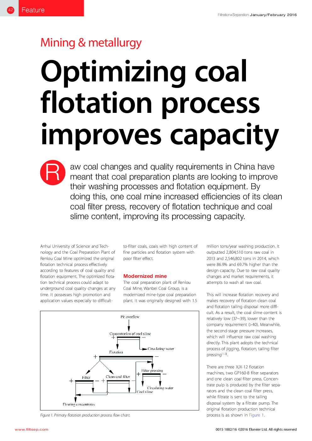 بهینه سازی فرآیند شناور زغال سنگ باعث بهبود ظرفیت می شود