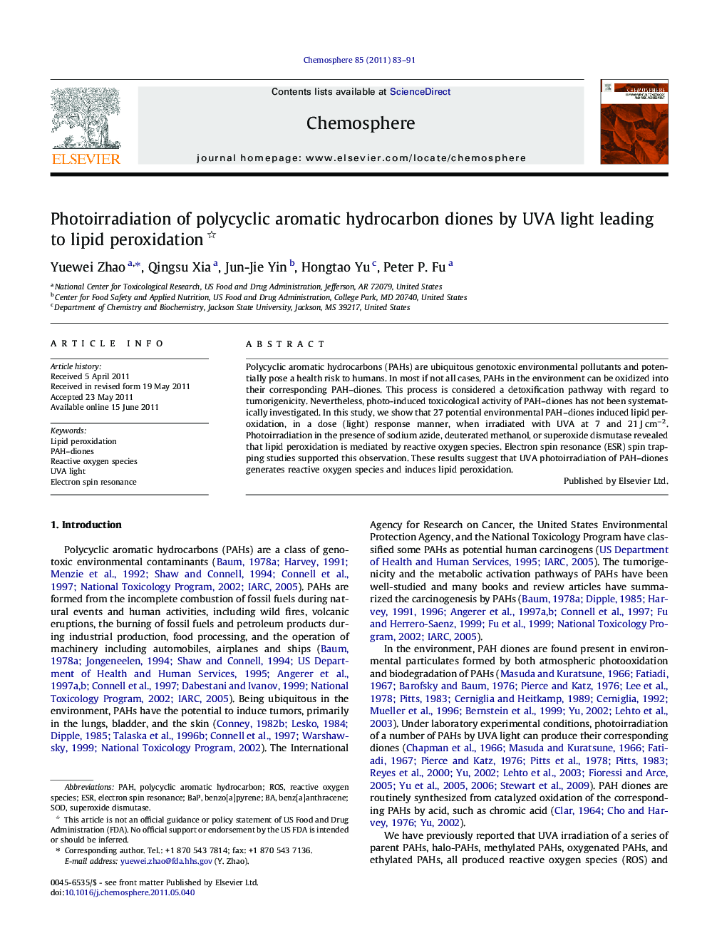 Photoirradiation of polycyclic aromatic hydrocarbon diones by UVA light leading to lipid peroxidation