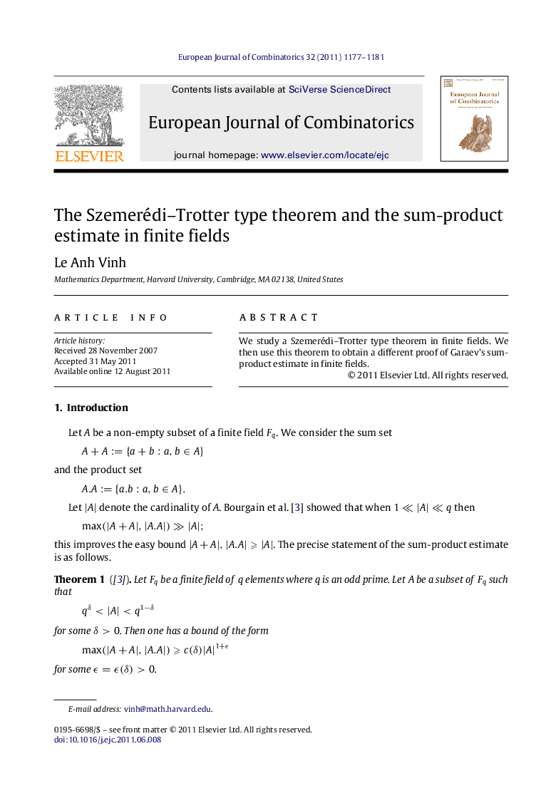 The Szemerédi-Trotter type theorem and the sum-product estimate in finite fields