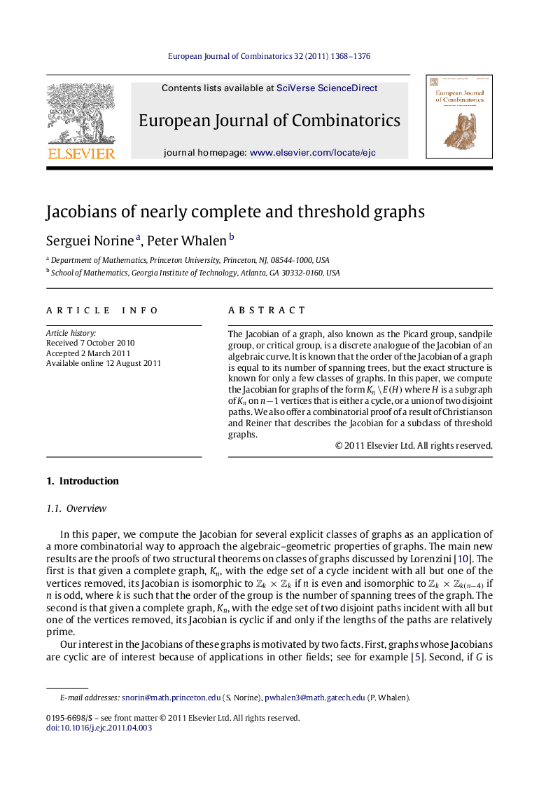 Jacobians of nearly complete and threshold graphs