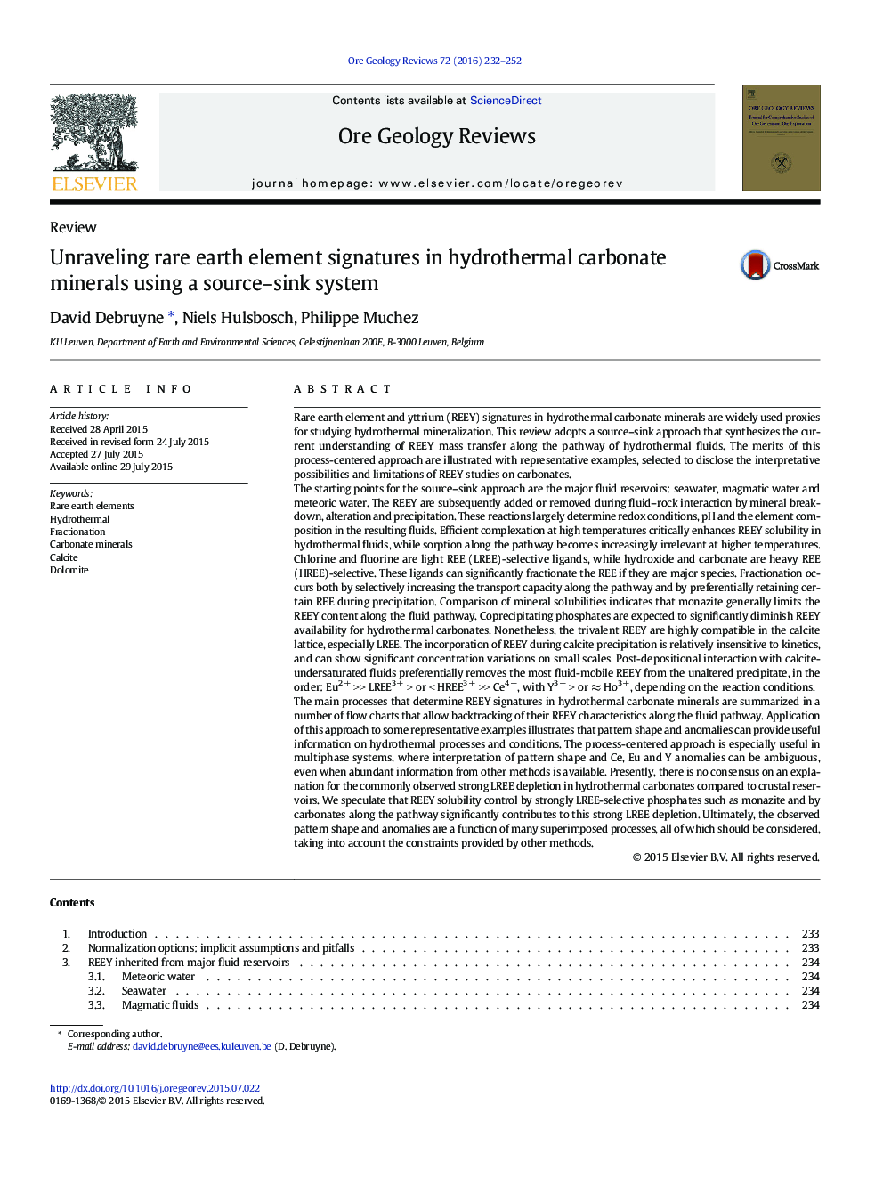 ReviewUnraveling rare earth element signatures in hydrothermal carbonate minerals using a source-sink system