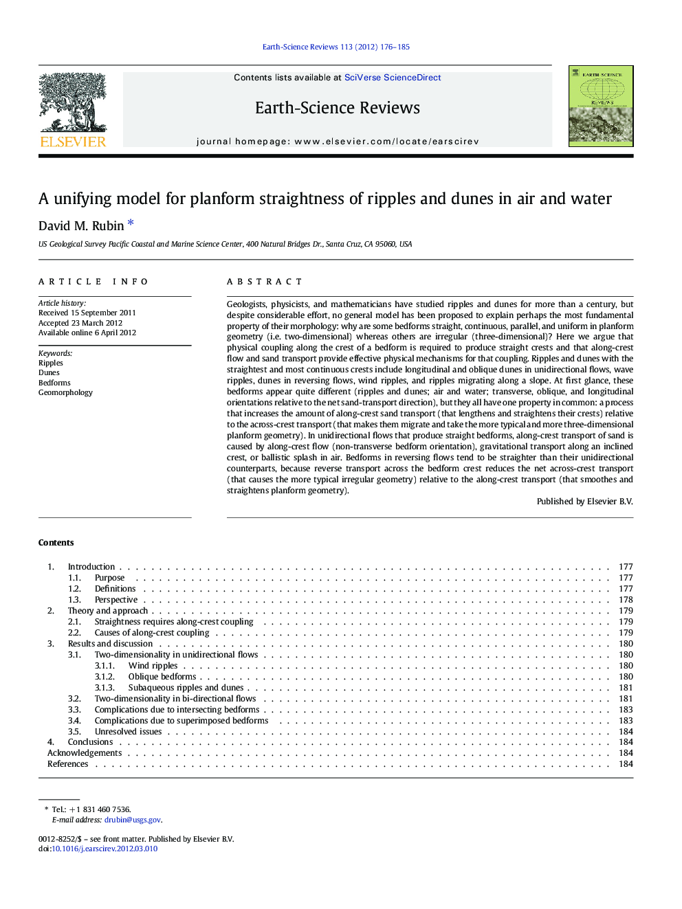 A unifying model for planform straightness of ripples and dunes in air and water