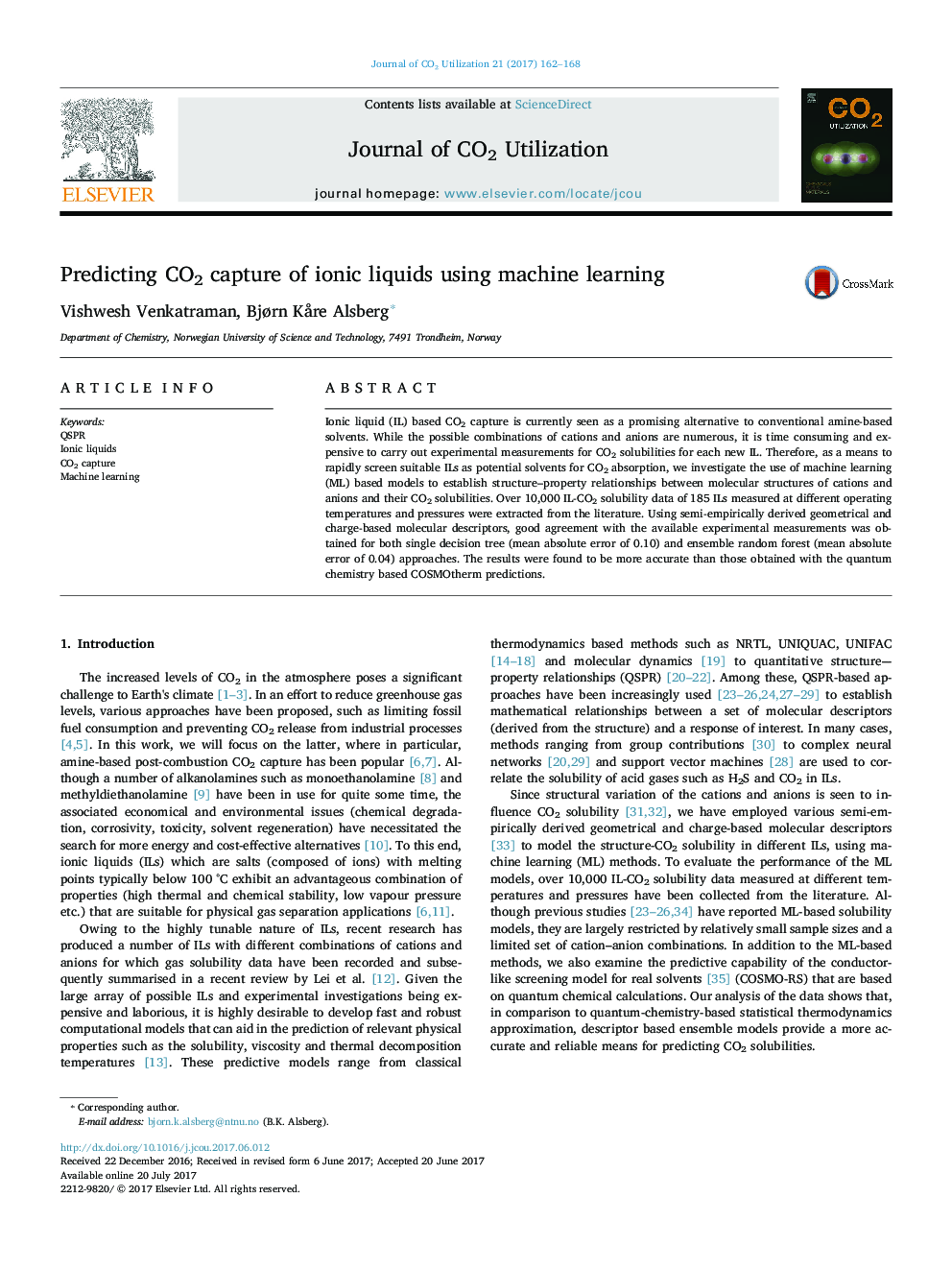 Predicting CO2 capture of ionic liquids using machine learning