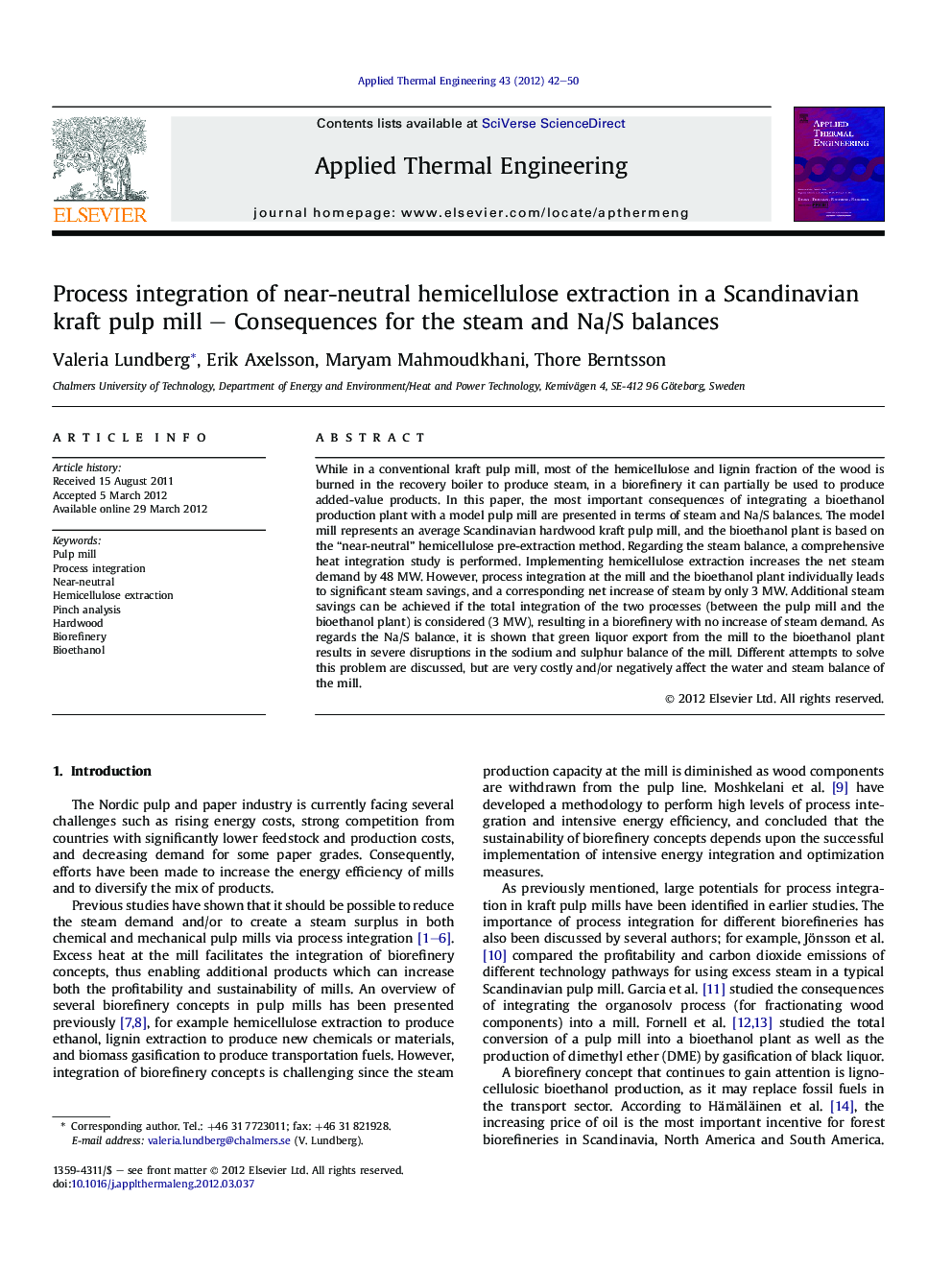 Process integration of near-neutral hemicellulose extraction in a Scandinavian kraft pulp mill – Consequences for the steam and Na/S balances