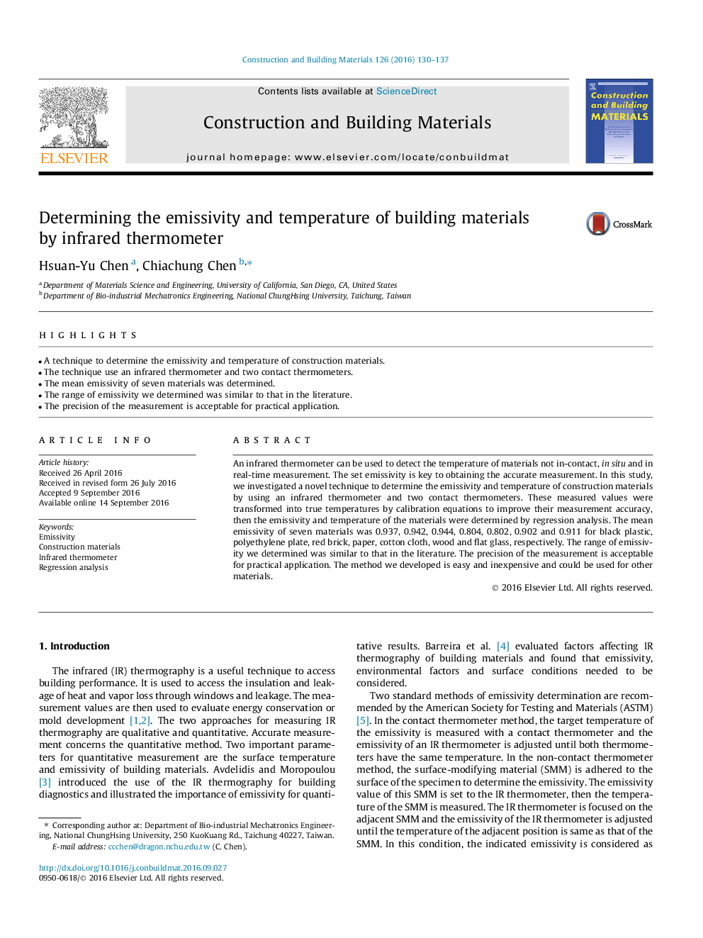 تعیین میزان اشباع و دما مواد ساختمانی توسط دماسنج مادون قرمز 