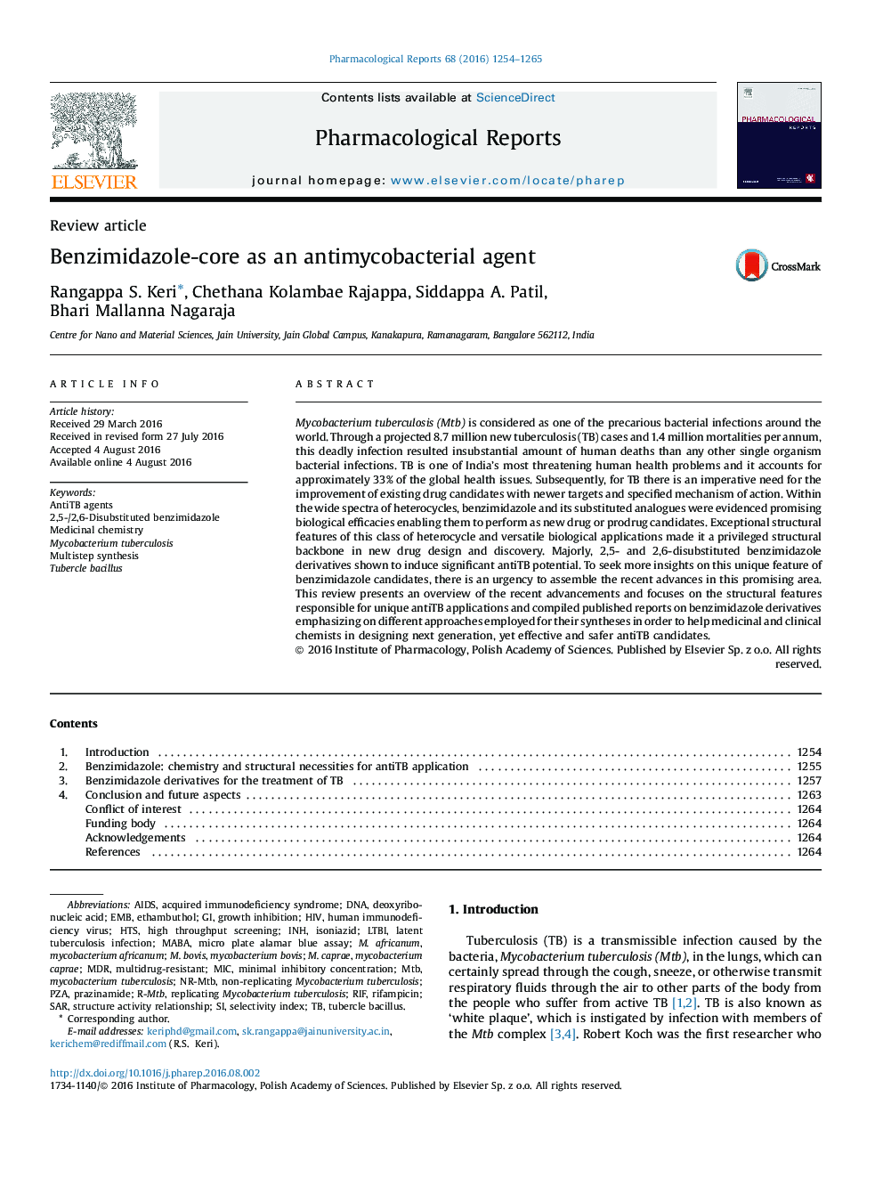 Benzimidazole-core as an antimycobacterial agent