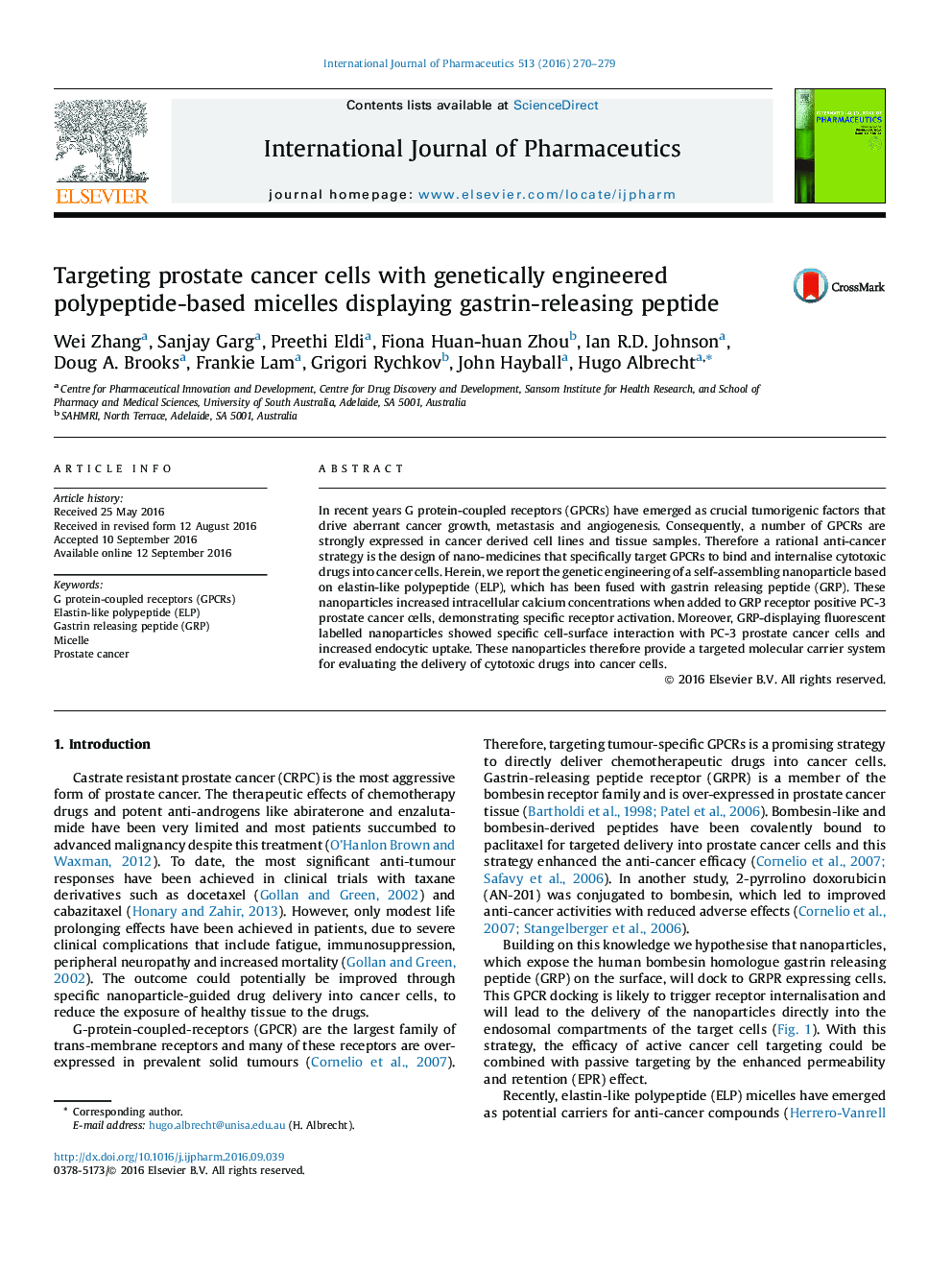 هدف قرار دادن سلول های سرطانی پروستات با میسل های مبتنی بر پلیپپتید مهندسی ژنتیکی و نشان دادن پپتید آزاد کننده گاسترین 
