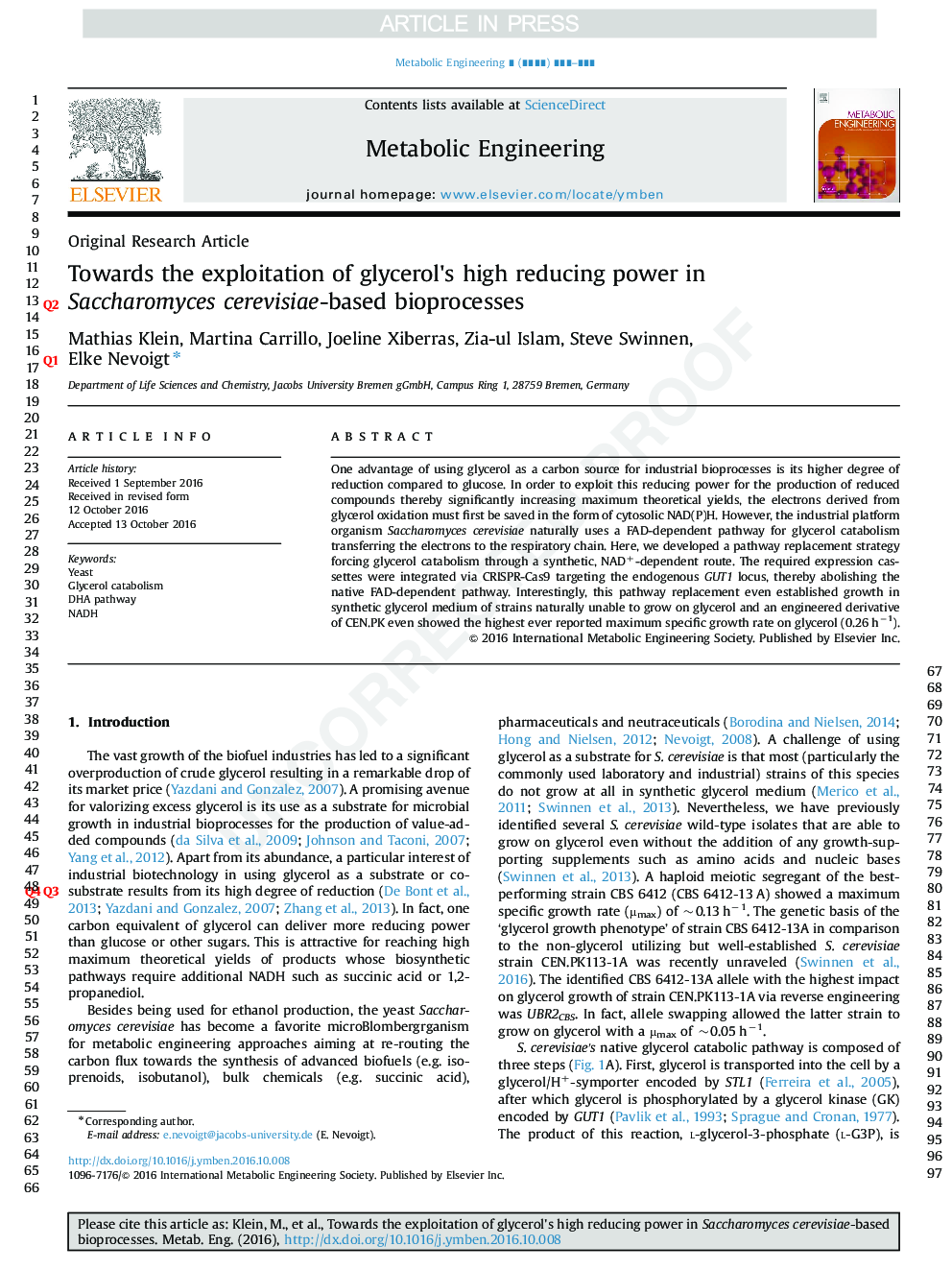 Towards the exploitation of glycerol's high reducing power in Saccharomyces cerevisiae-based bioprocesses
