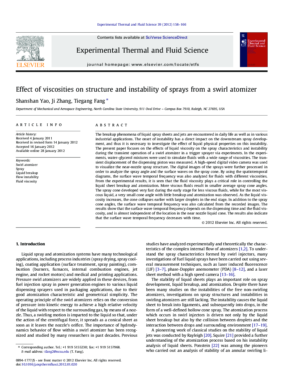 Effect of viscosities on structure and instability of sprays from a swirl atomizer