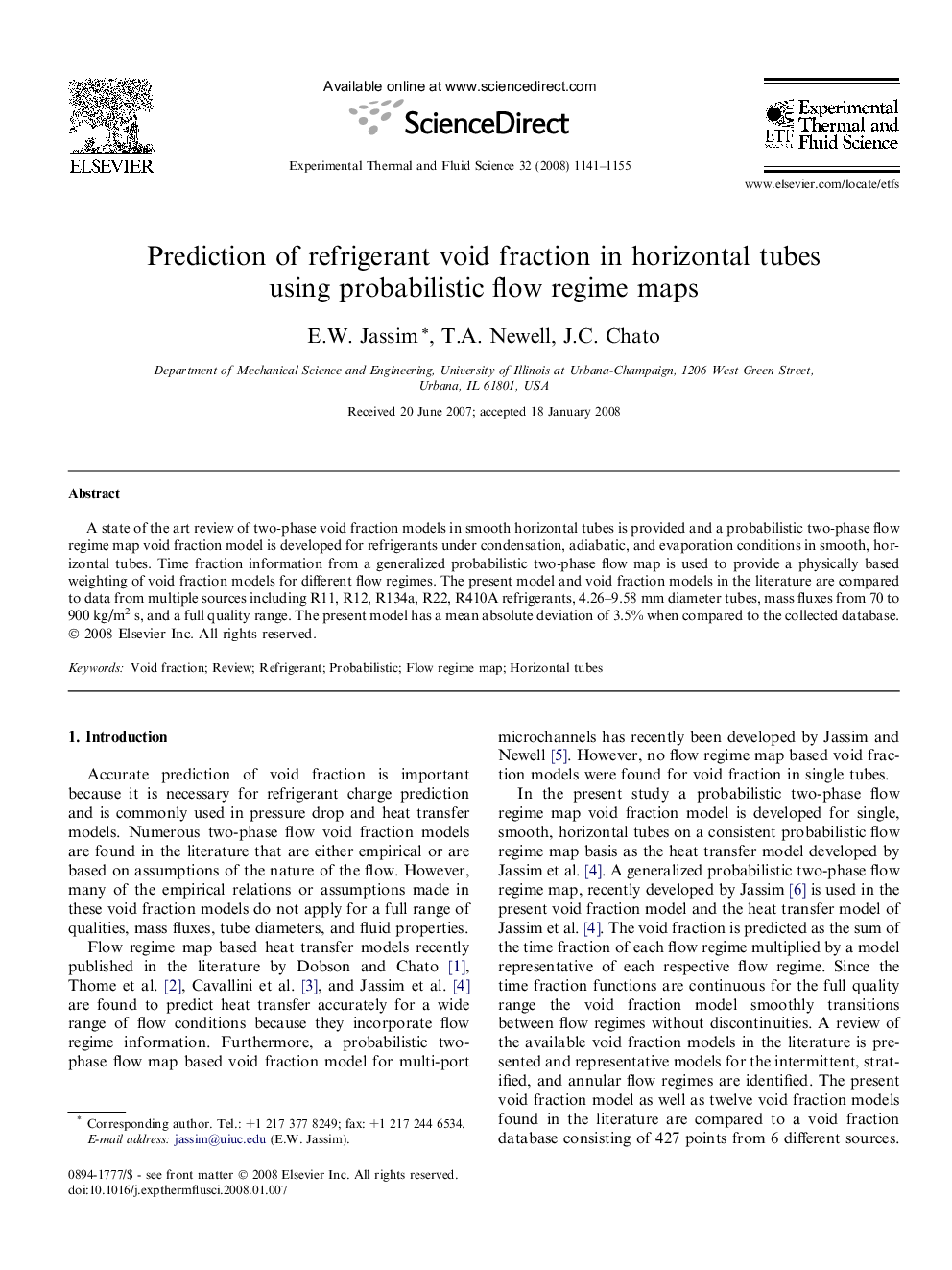 Prediction of refrigerant void fraction in horizontal tubes using probabilistic flow regime maps