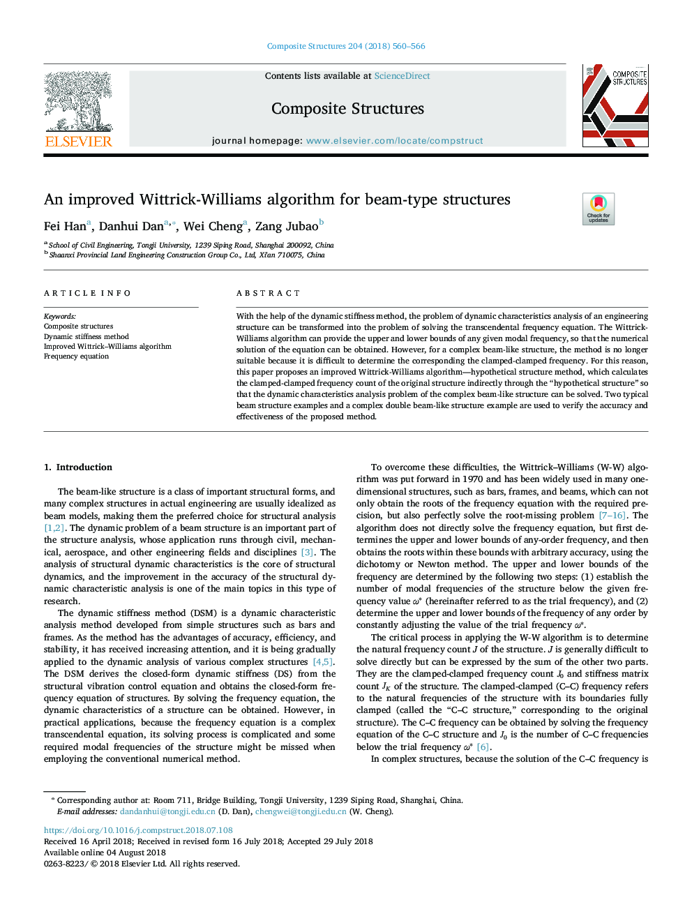 An improved Wittrick-Williams algorithm for beam-type structures