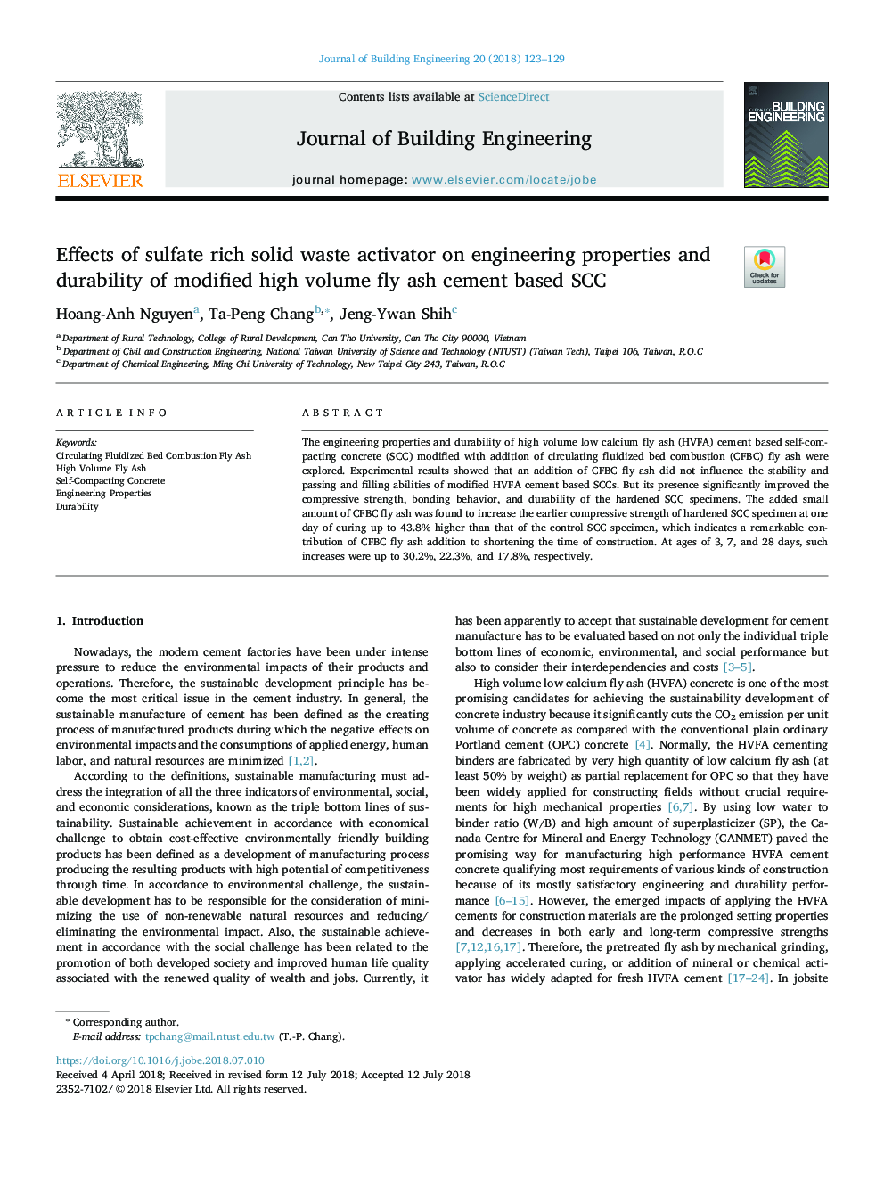 Effects of sulfate rich solid waste activator on engineering properties and durability of modified high volume fly ash cement based SCC