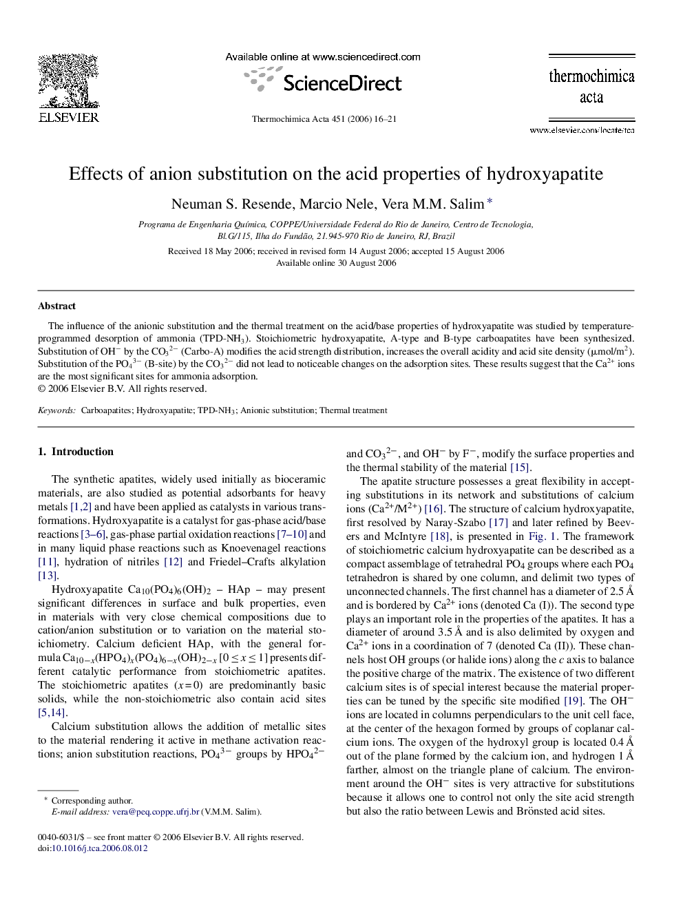 Effects of anion substitution on the acid properties of hydroxyapatite