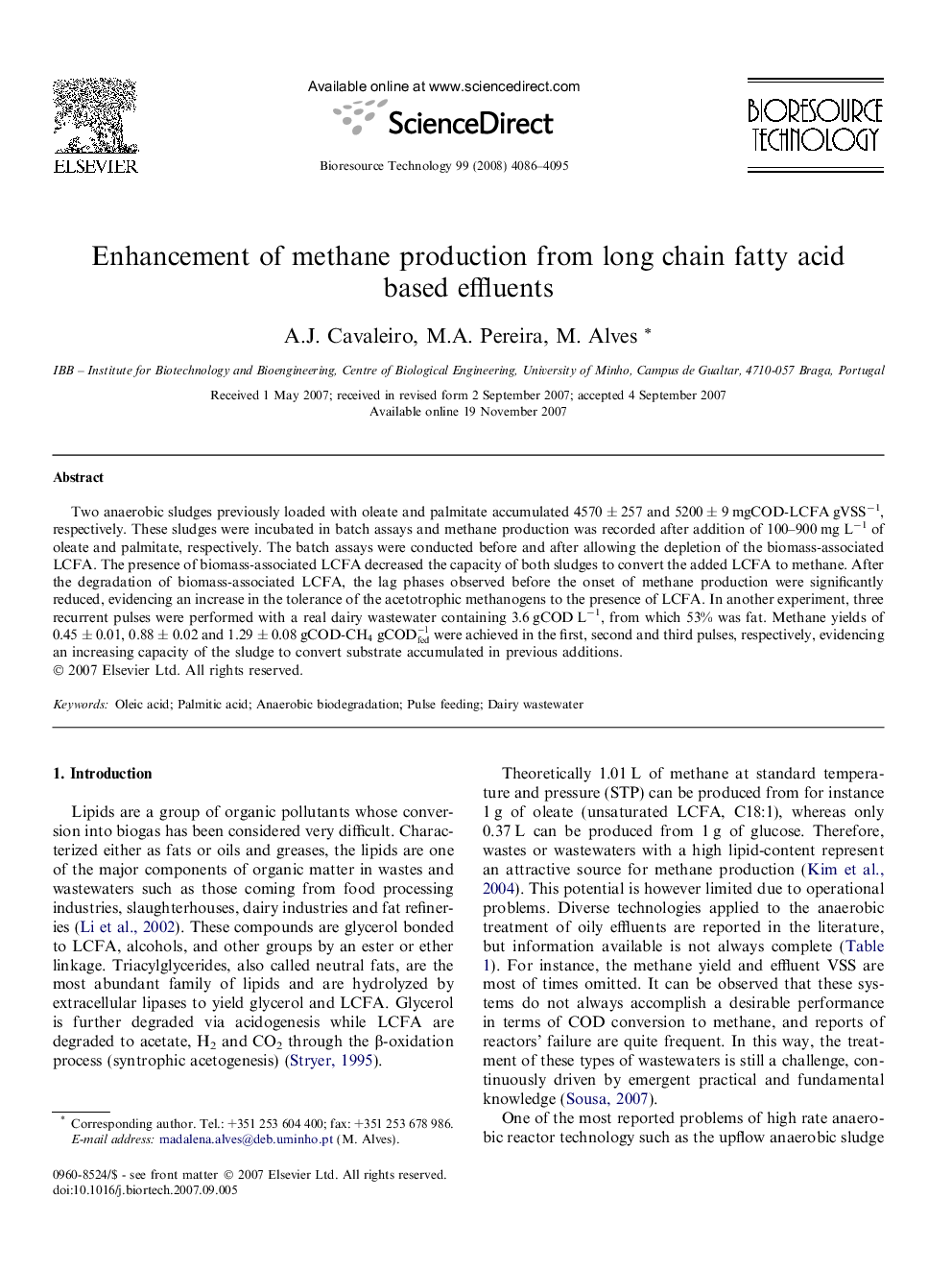 Enhancement of methane production from long chain fatty acid based effluents