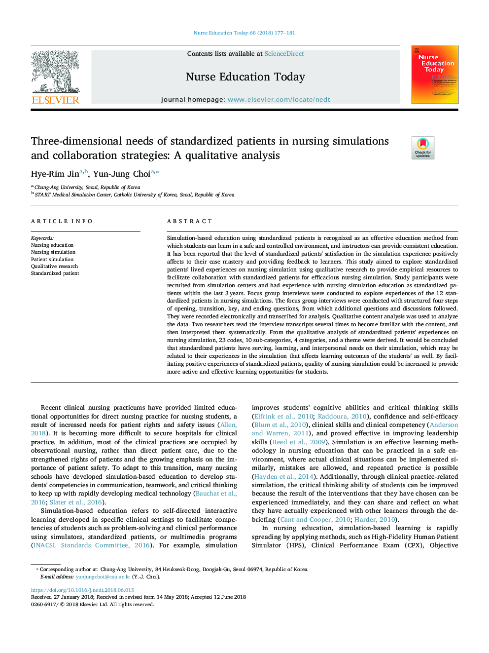 نیازهای سه بعدی بیماران استاندارد شده در شبیه سازی و استراتژی های همکاری پرستاران: یک تحلیل کیفی 