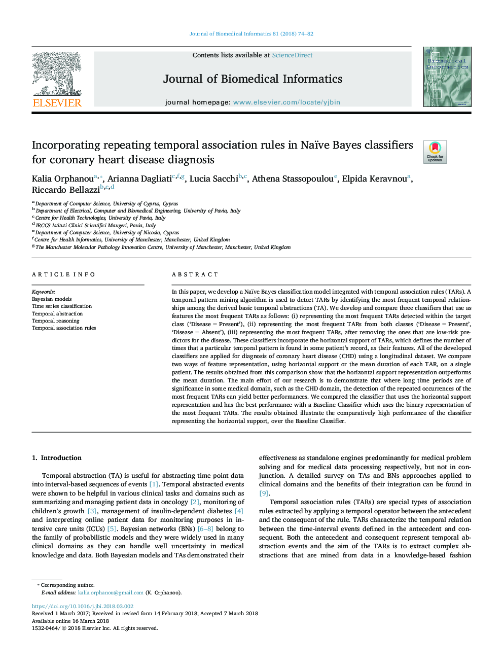 Incorporating repeating temporal association rules in Naïve Bayes classifiers for coronary heart disease diagnosis