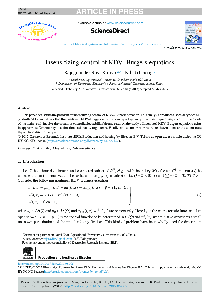 Insensitizing control of KDV-Burgers equations
