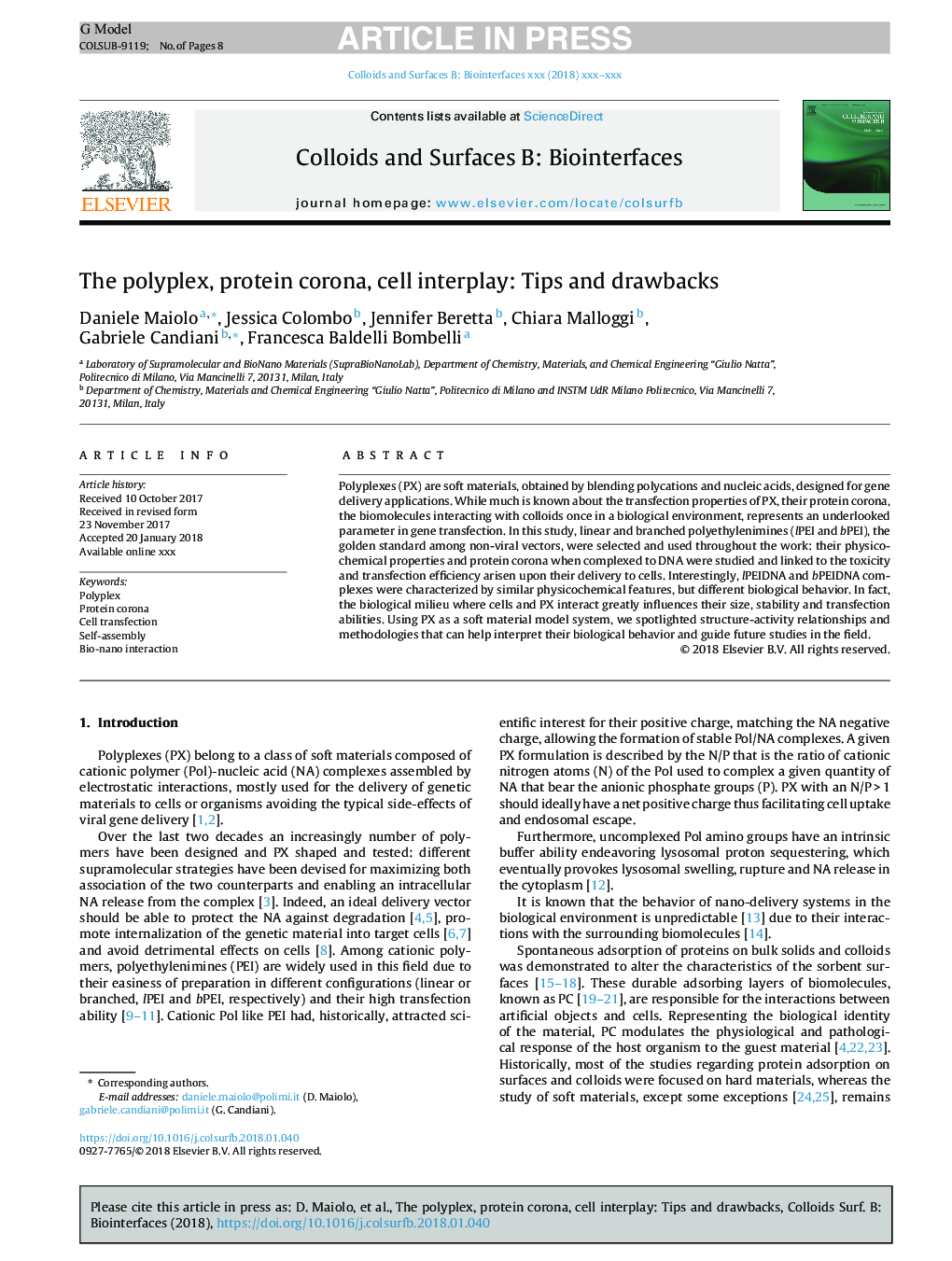 The polyplex, protein corona, cell interplay: Tips and drawbacks