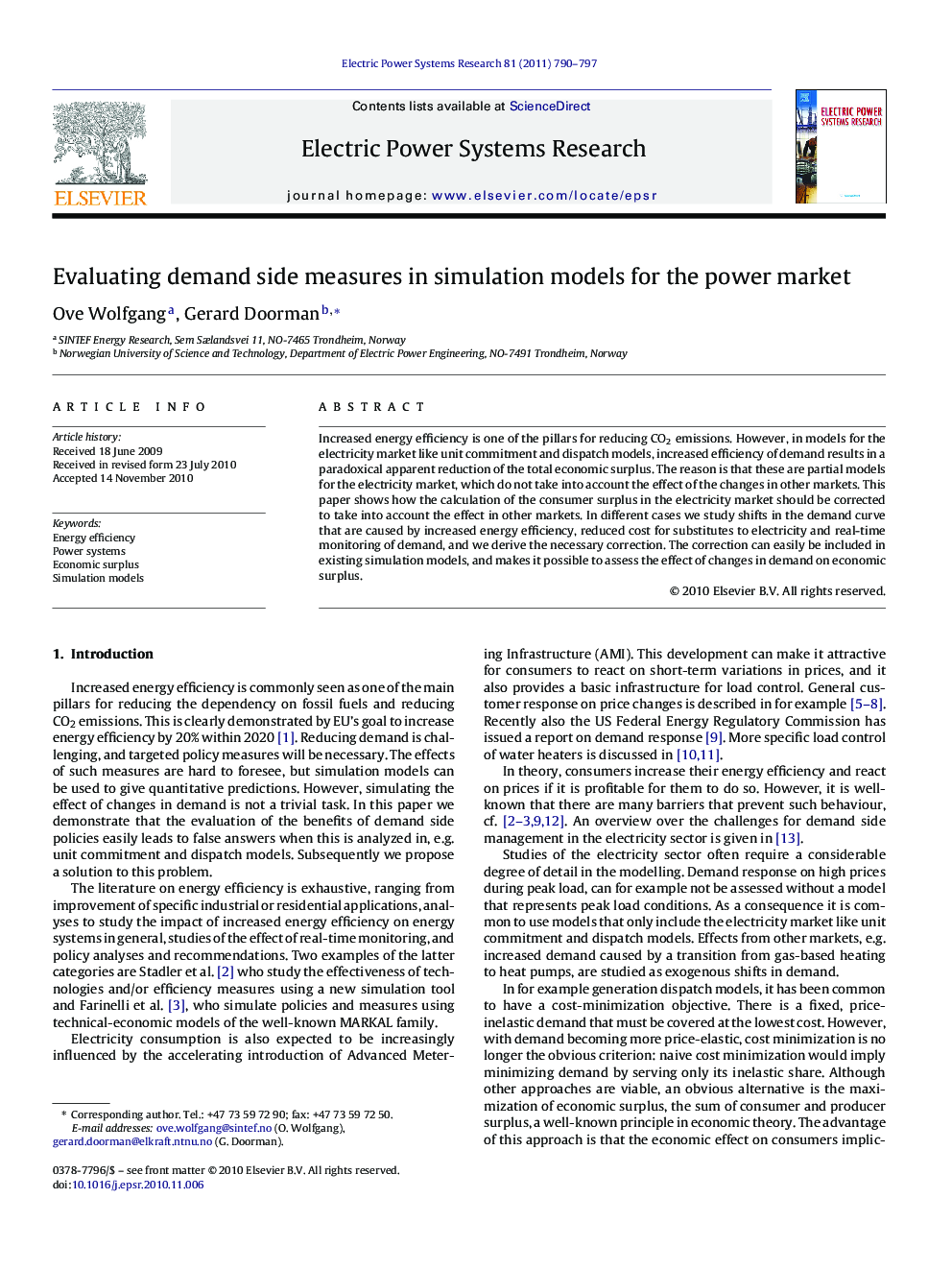 Evaluating demand side measures in simulation models for the power market