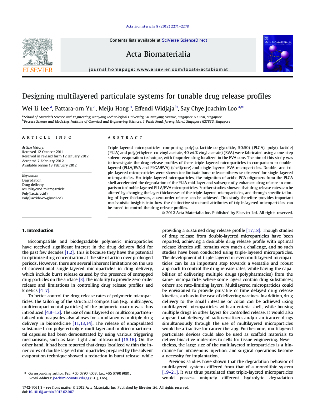 Designing multilayered particulate systems for tunable drug release profiles