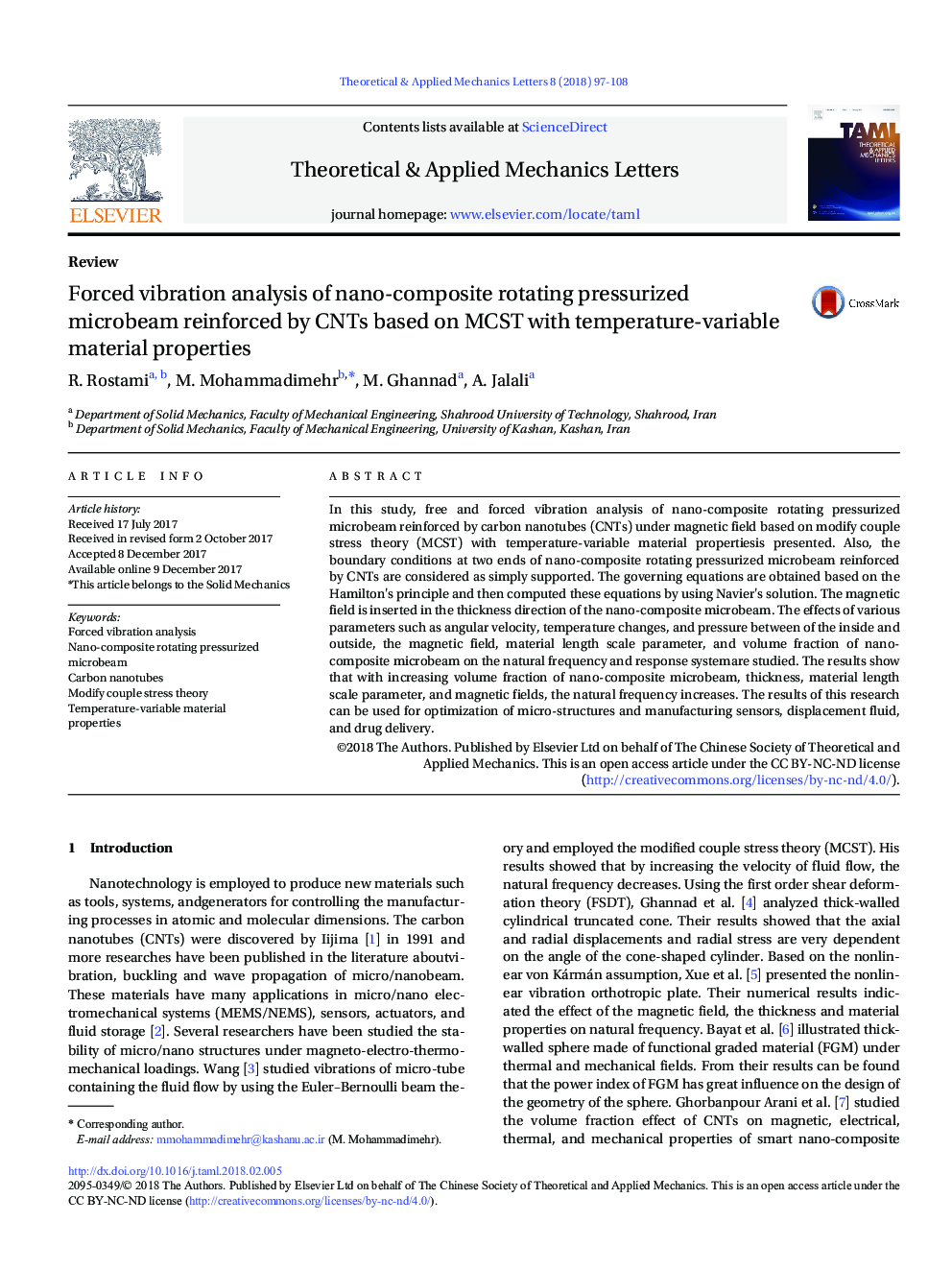 Forced vibration analysis of nano-composite rotating pressurized microbeam reinforced by CNTs based on MCST with temperature-variable material properties