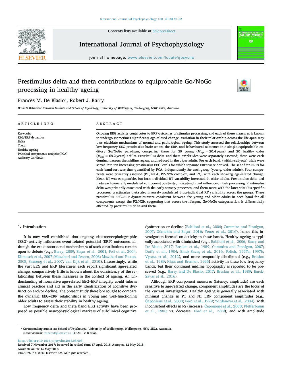 Prestimulus delta and theta contributions to equiprobable Go/NoGo processing in healthy ageing